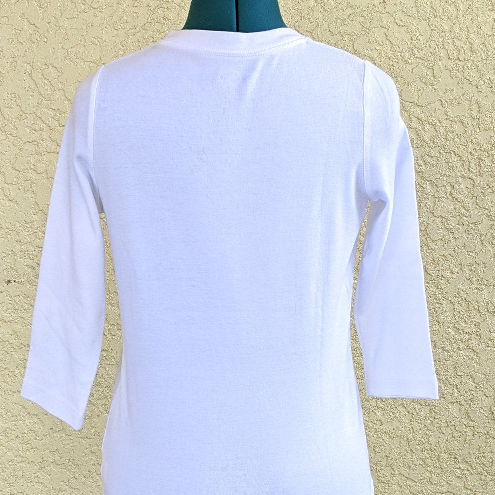 Hand Painted White T-Shirt Puff Paint - Picture 3 of 5